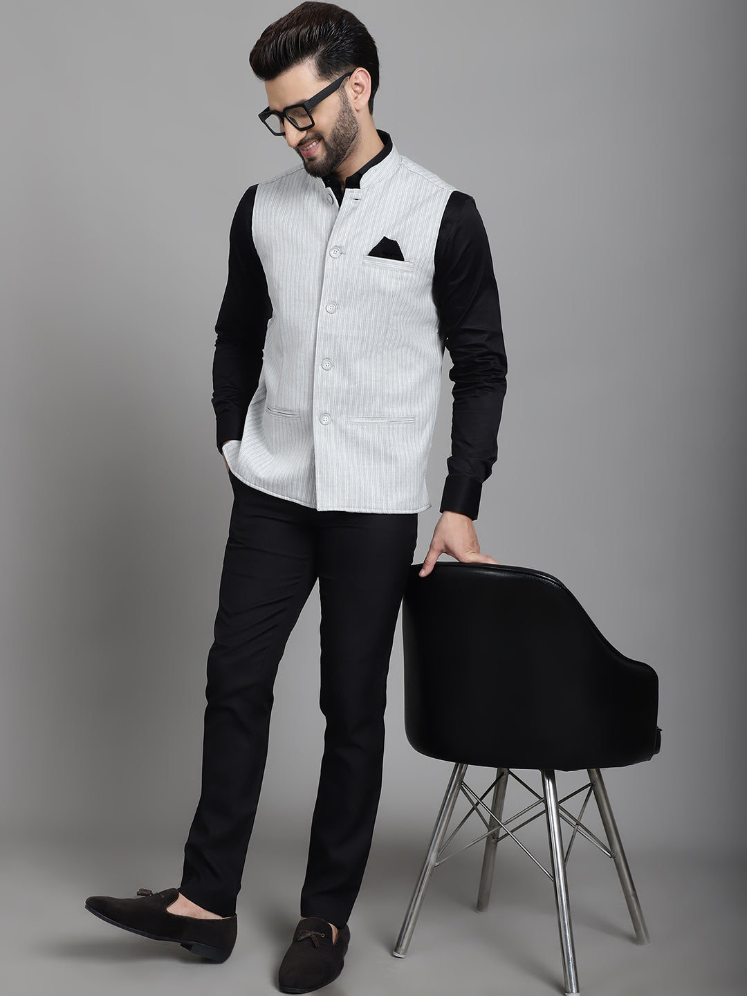 Men's Nehru Jacket With Welt Pockets - Even Apparels