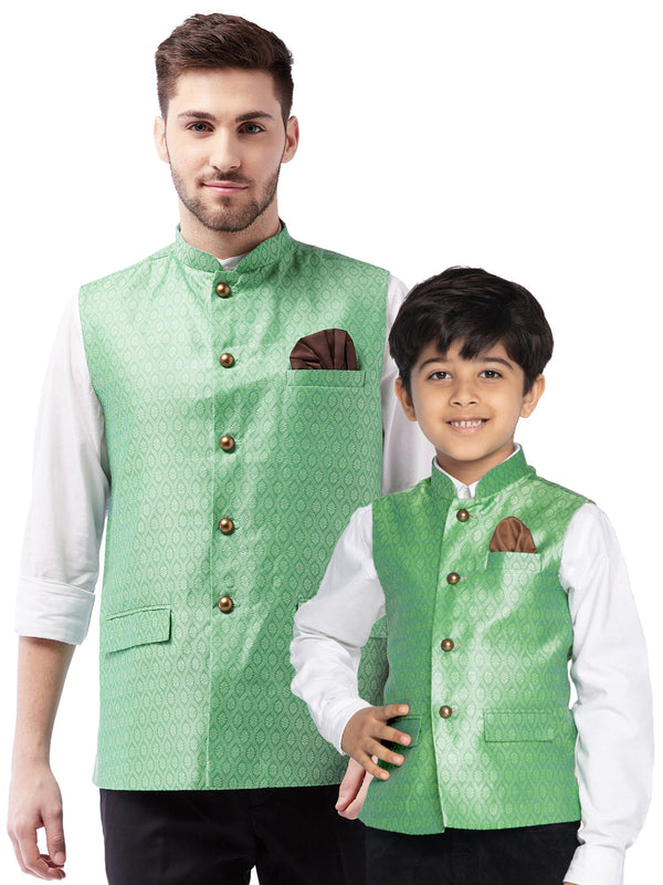 Jashvi Green Baap Beta Ethnic Jacket Set