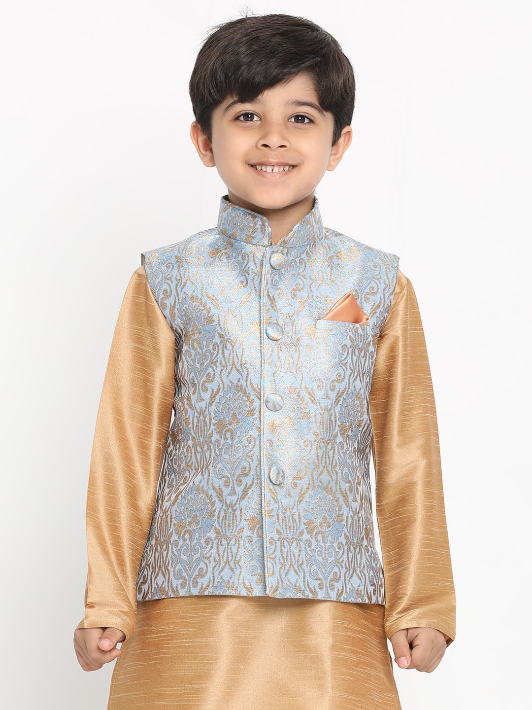 Silk Blend Nehru Jacket for Boys - Vastramay Boys