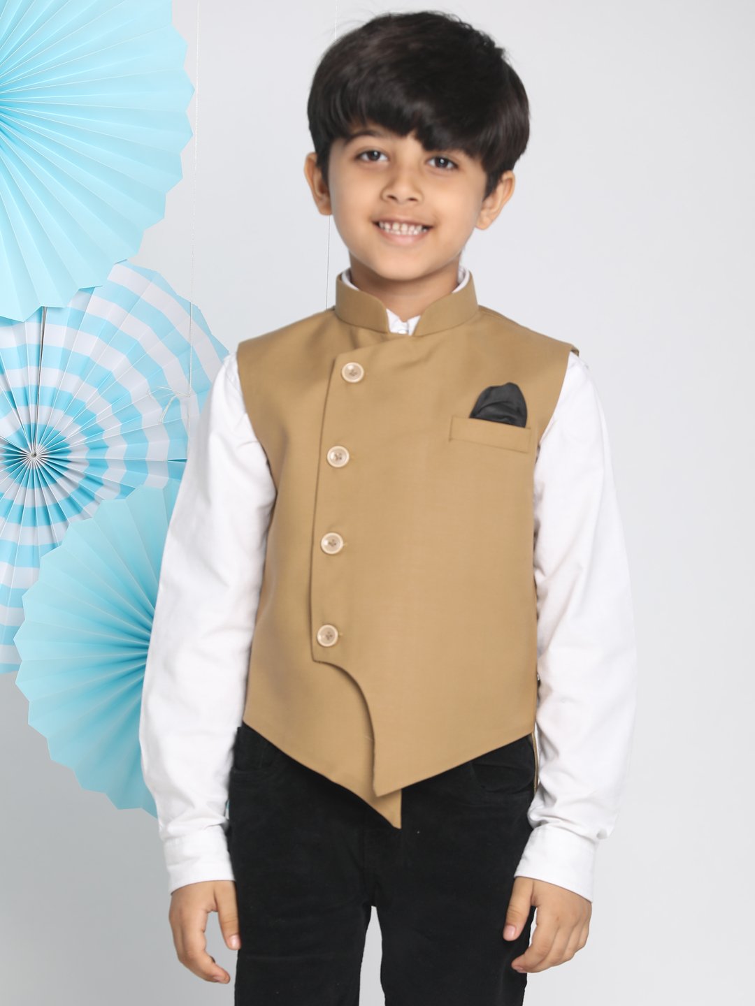 Cotton Blend Nehru Jacket for Boys - JBN Creation