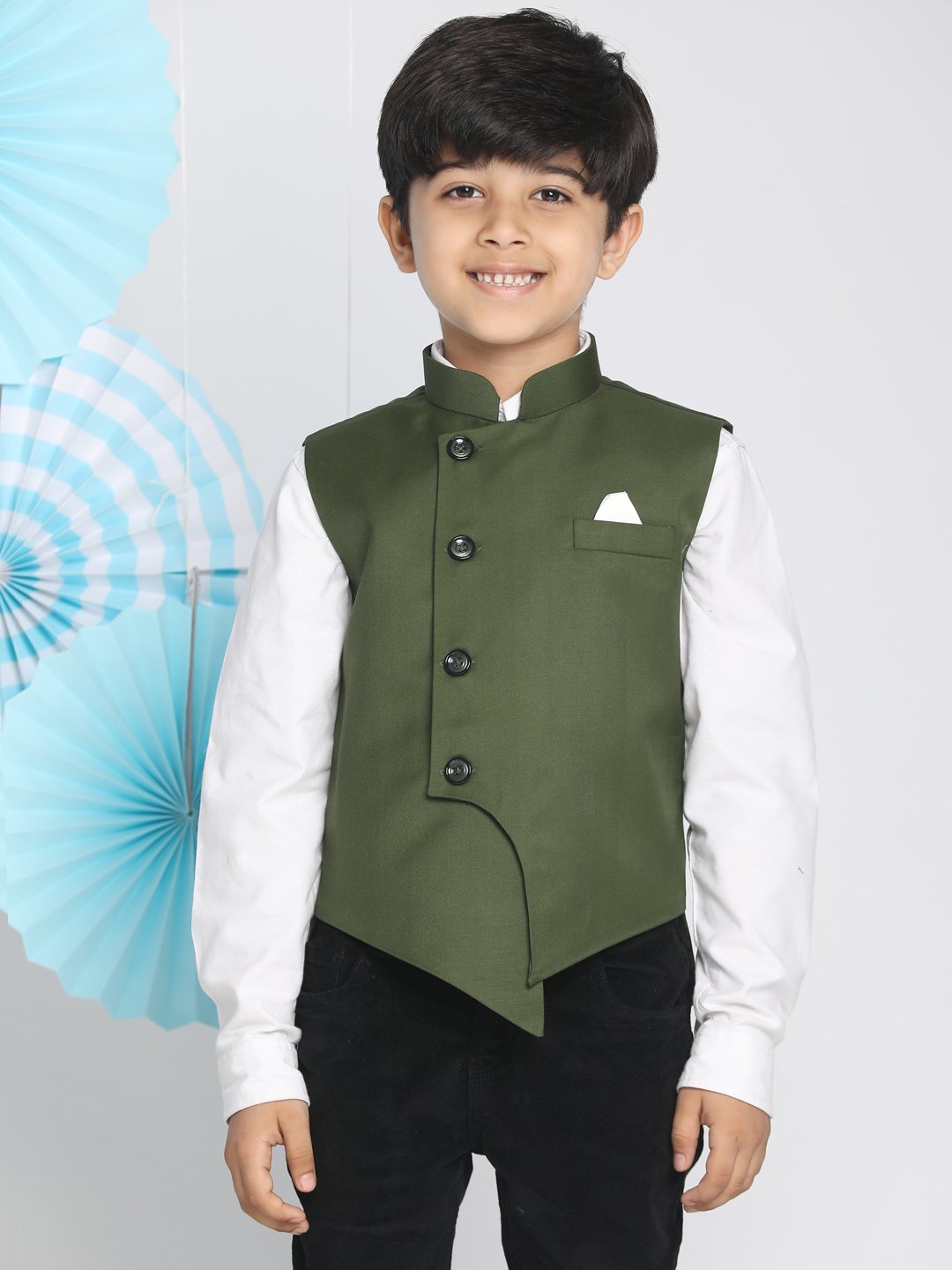 Cotton Blend Nehru Jacket for Boys - JBN Creation