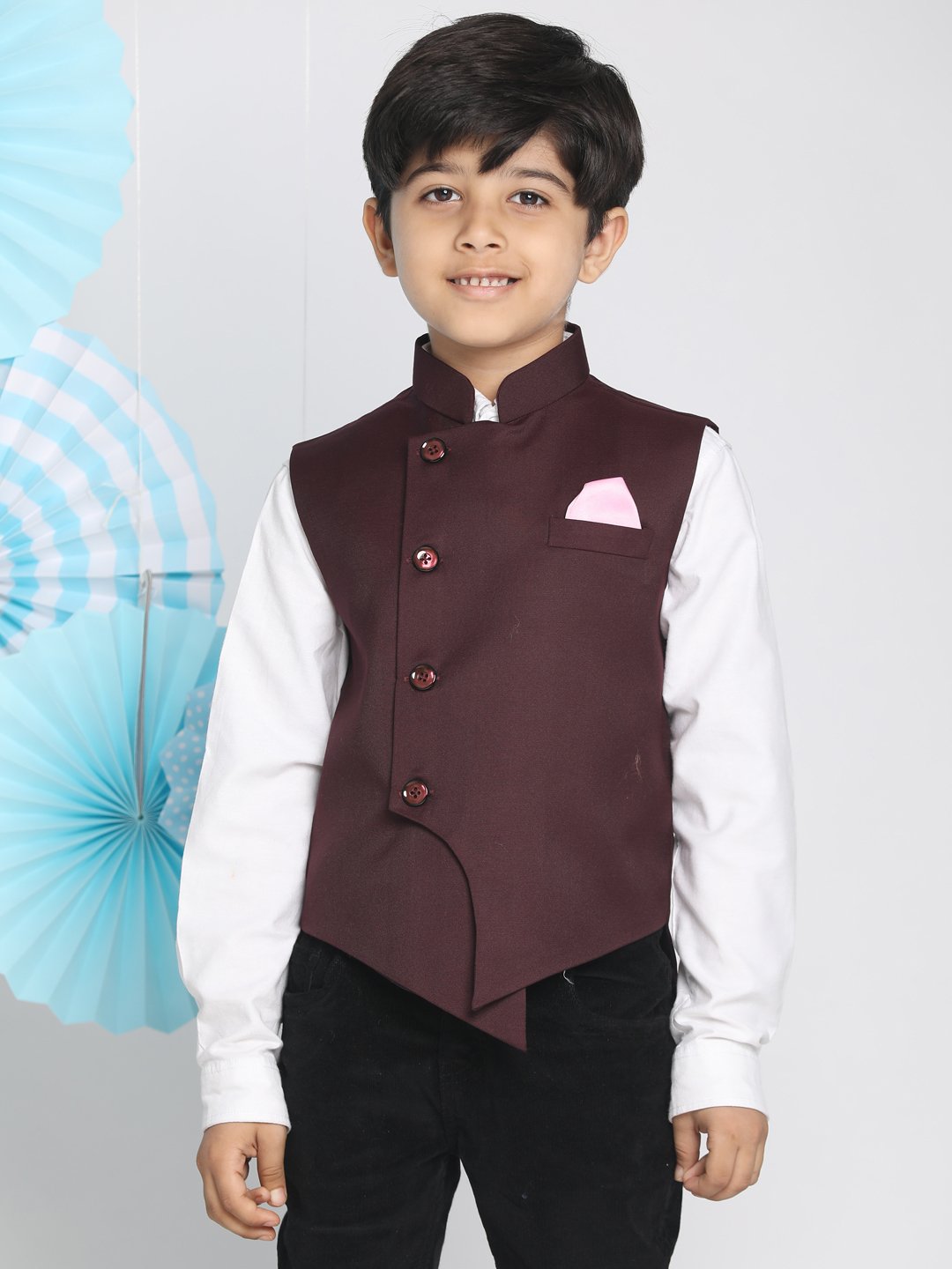 Cotton Blend Nehru Jacket for Boys - JBN Creation