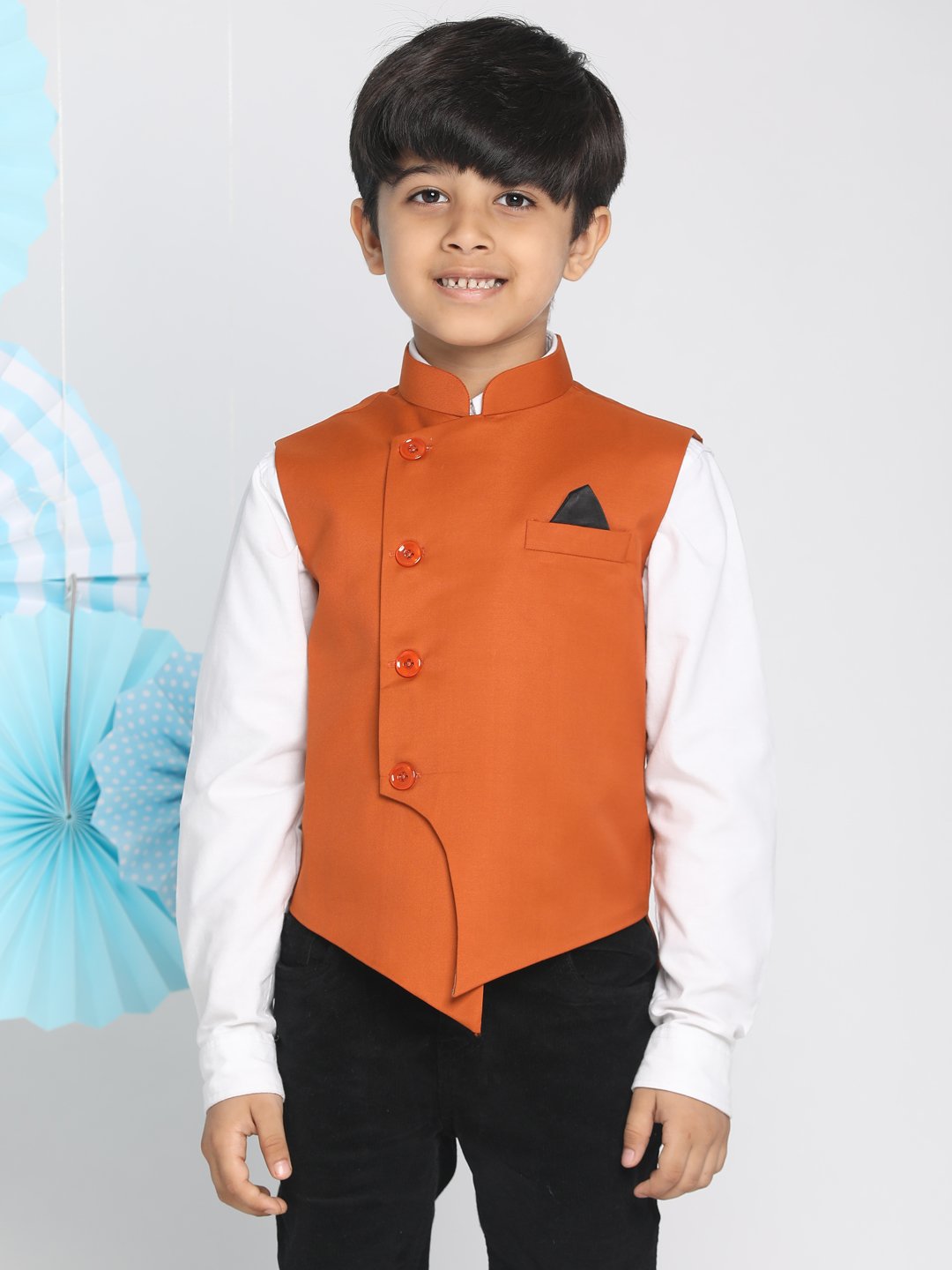 Cotton Blend Nehru Jacket for Boys - JBN Creation