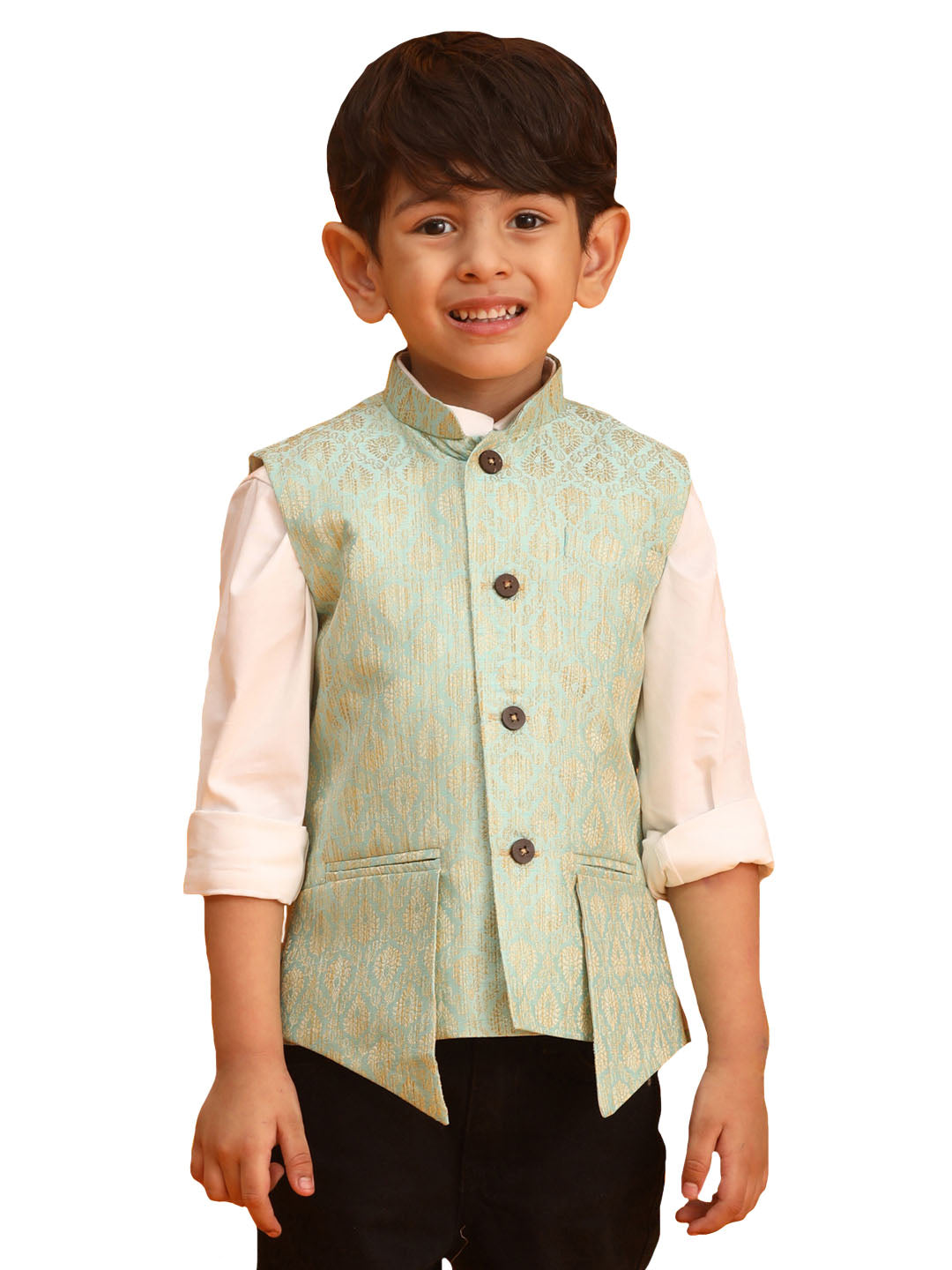 Boy's Green Nehru Jacket - Vastramay Boys