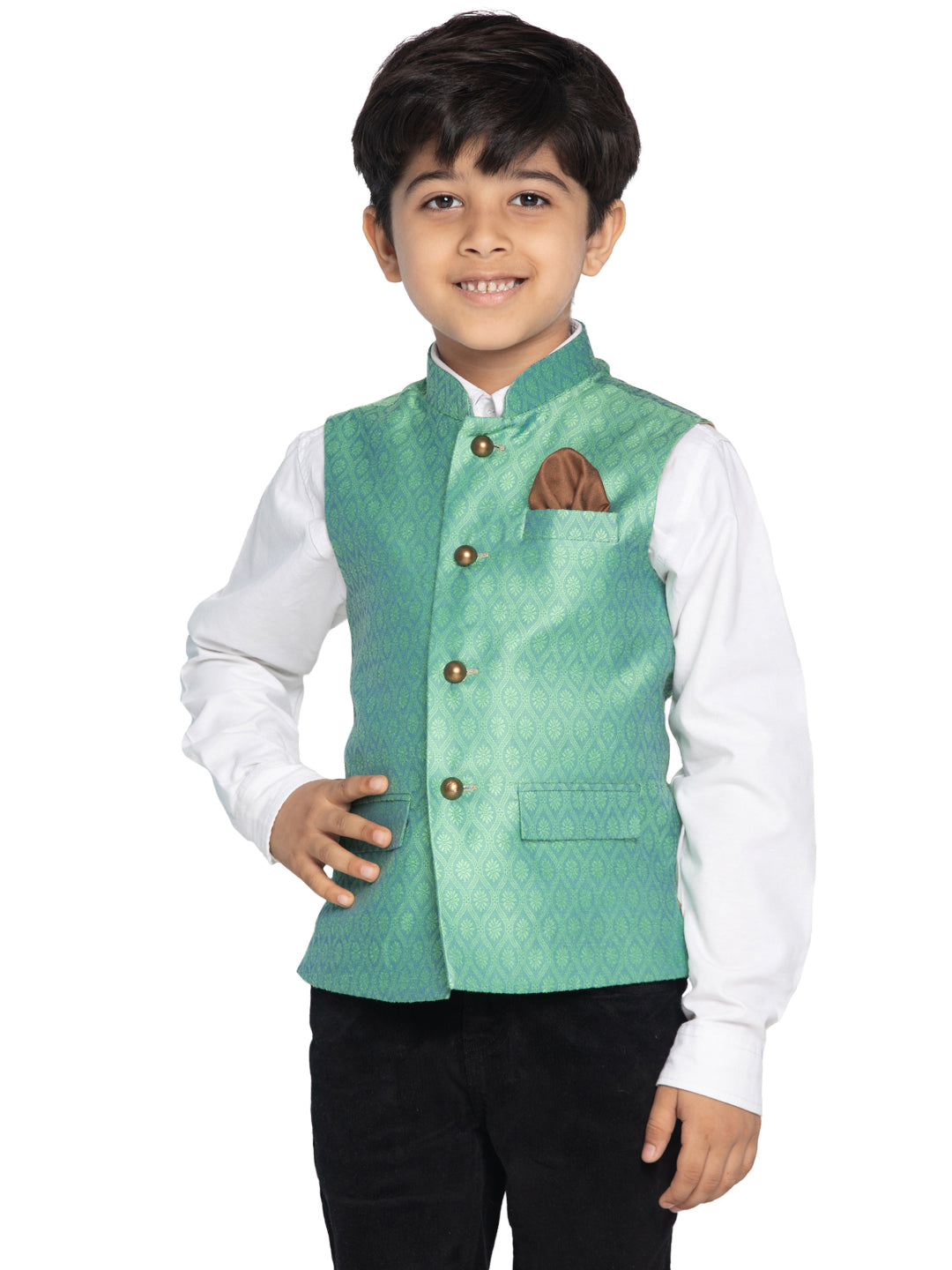 Boy's Green Nehru Jacket - Vastramay Boys