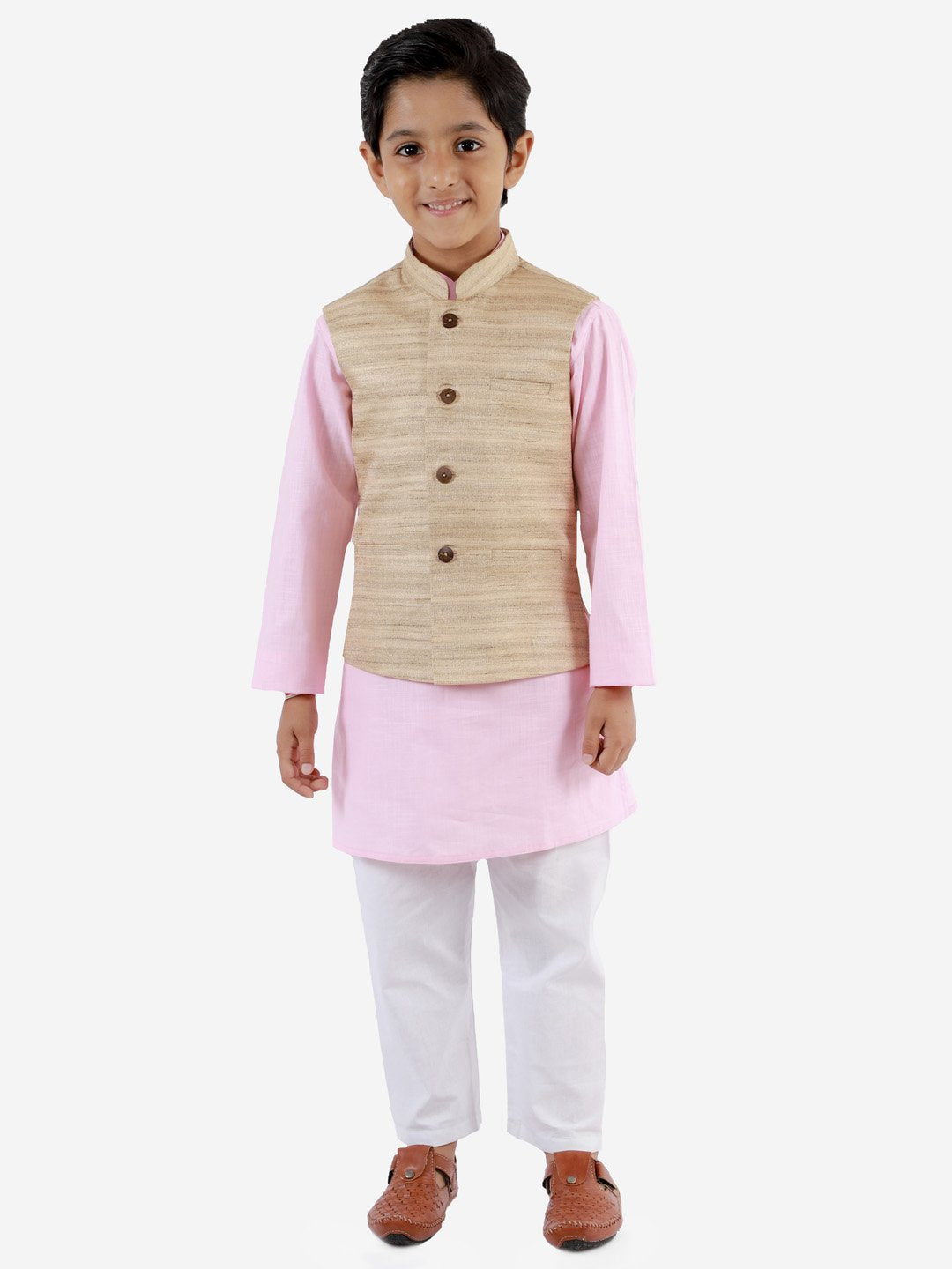 Kurta Pyjama Set for Boys with Nehru Jacket - Vastramay Boys