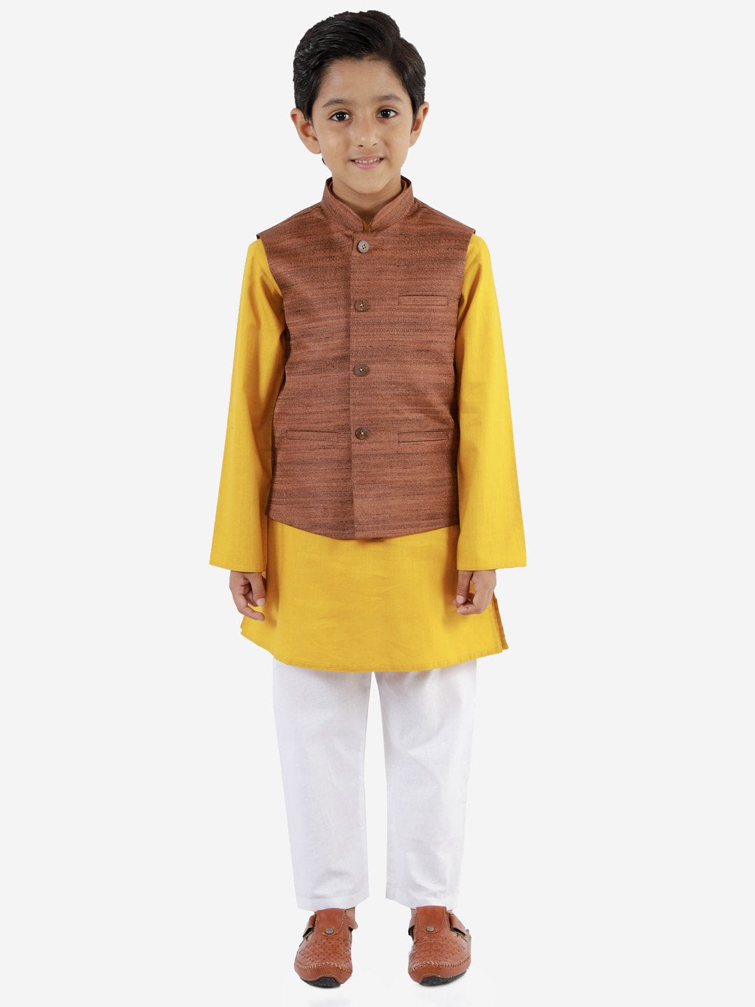 Kurta Pyjama Set for Boys with Nehru Jacket - Vastramay Boys