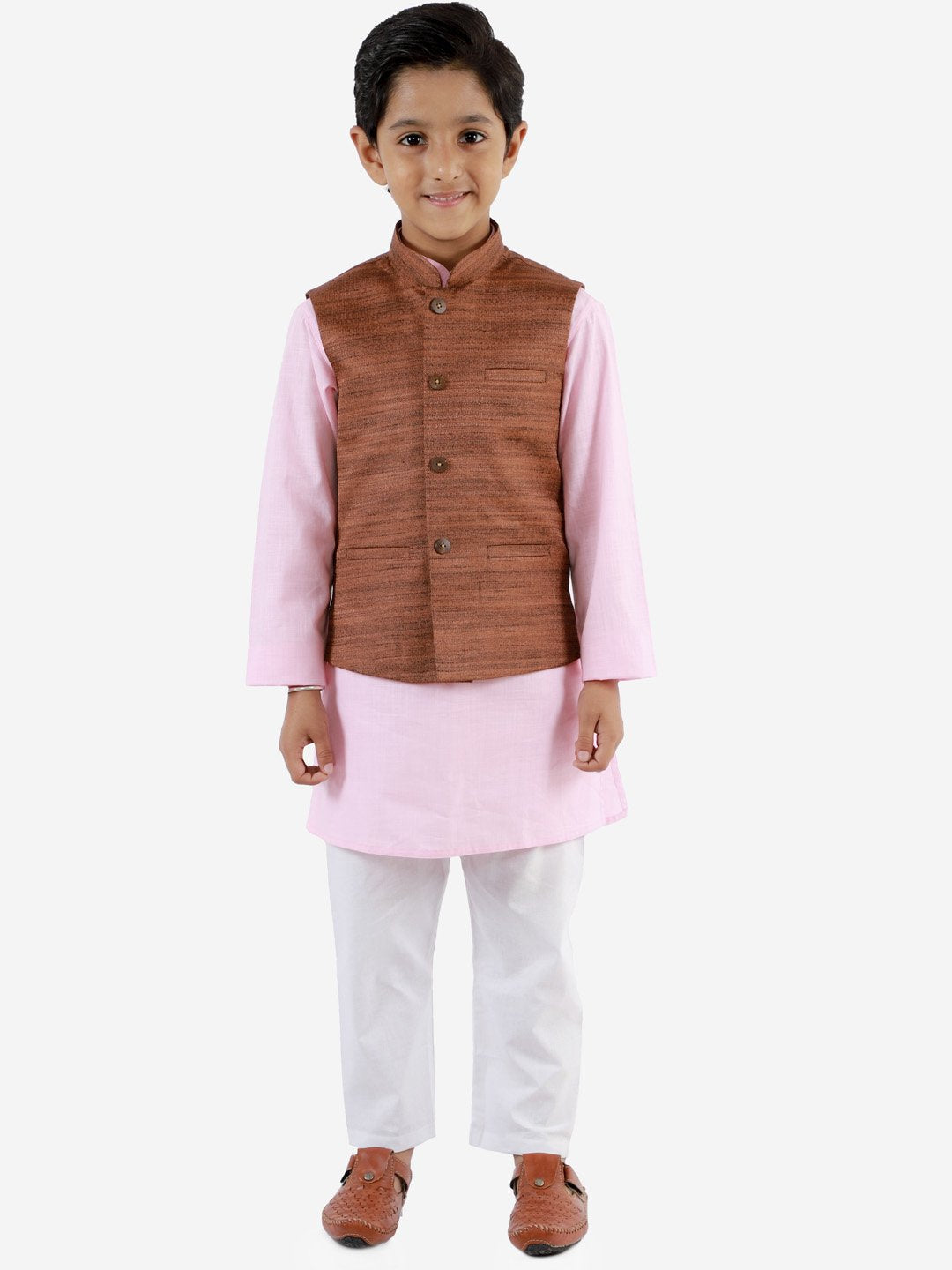 Kurta Pyjama Set for Boys with Nehru Jacket - Vastramay Boys