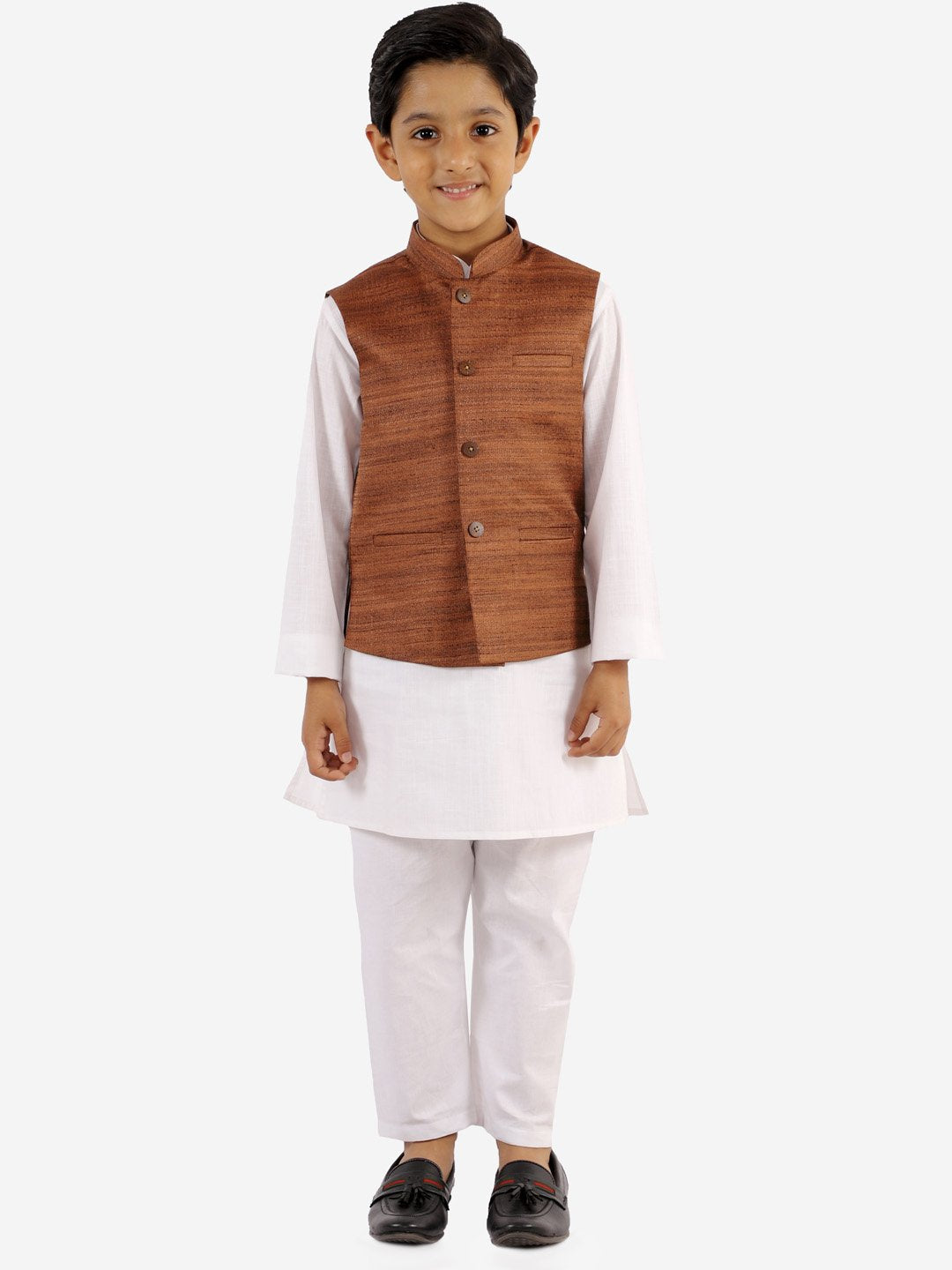 Kurta Pyjama Set for Boys with Nehru Jacket - Vastramay Boys