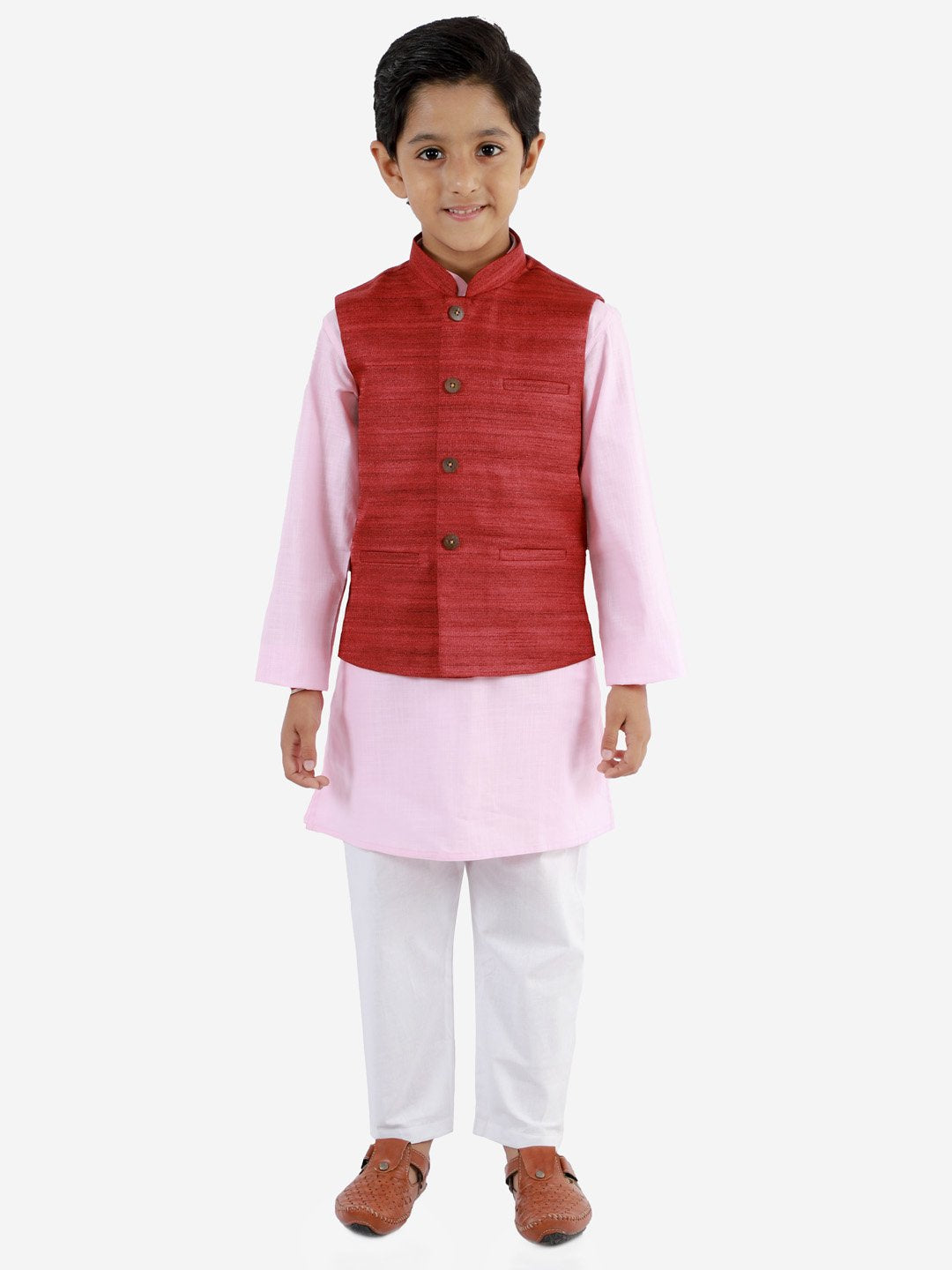 Kurta Pyjama Set for Boys with Nehru Jacket - Vastramay Boys