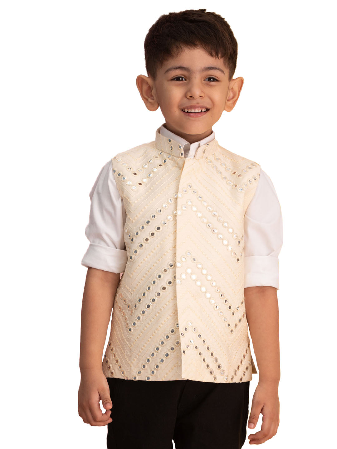 Boy's Cream Nehru Jacket - Vastramay Boys