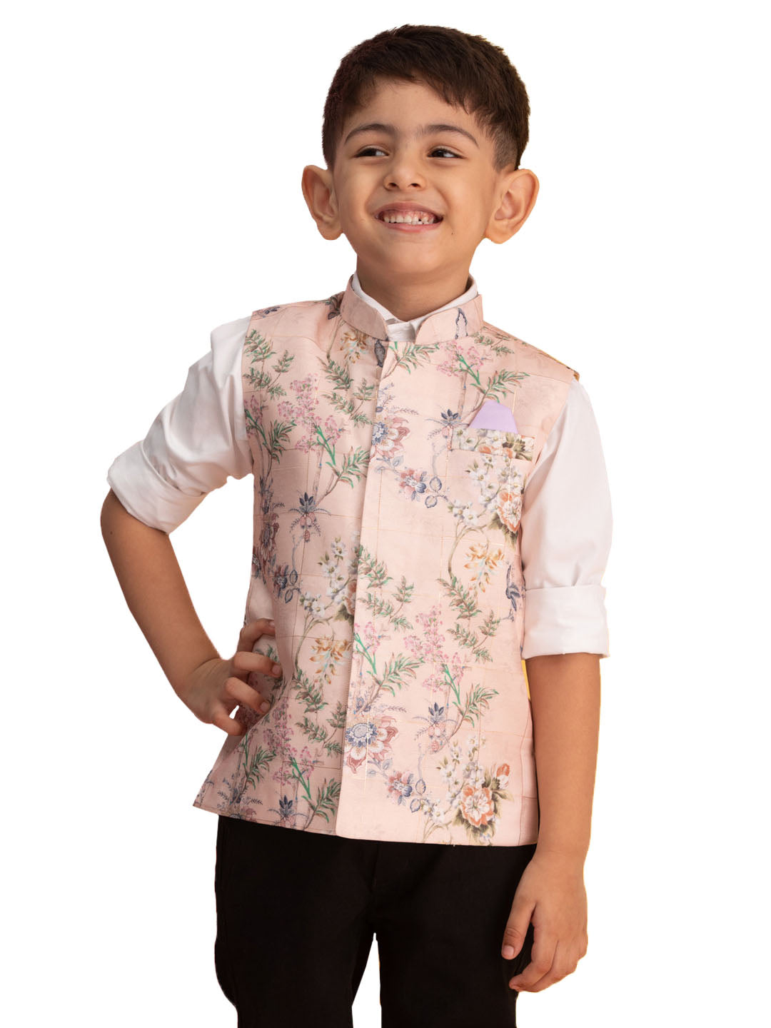 Boy's Pink Nehru Jacket - Vastramay Boys