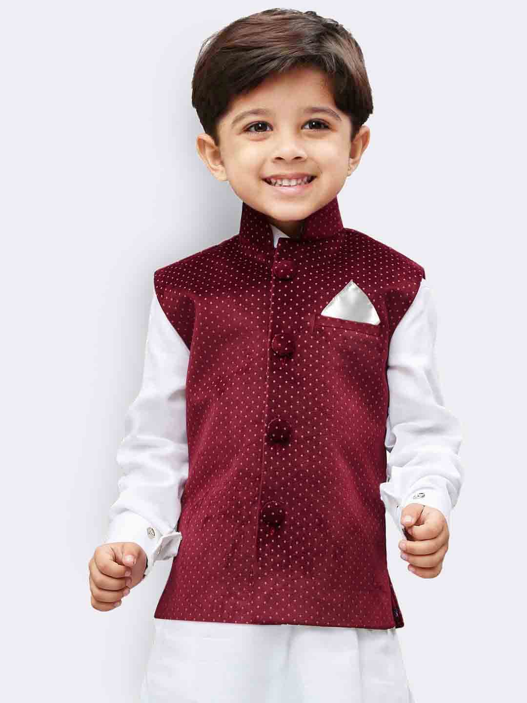 Velvet Nehru Jacket for Boys - Vastramay Boys