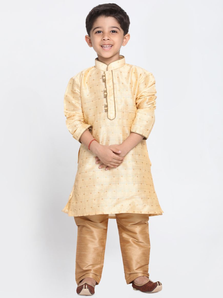 Cotton Silk Blend Kurta Pyjama Set for Boys - Vastramay Boys