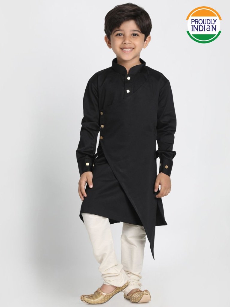 Cotton Silk Blend Kurta Pyjama Set for Boys - Vastramay Boys