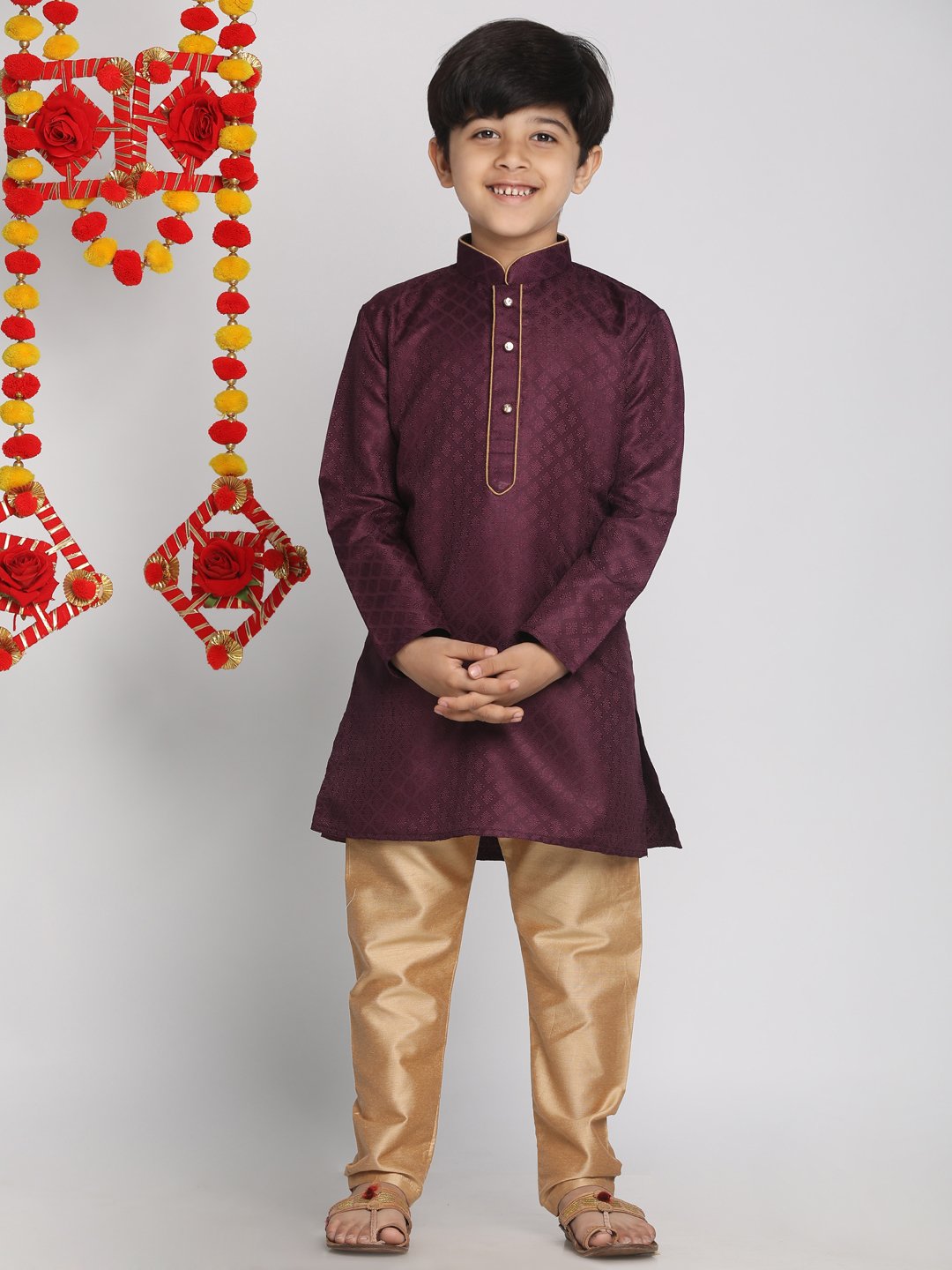 Jacquard Kurta Pyjama Set for Boys - JBN Creation