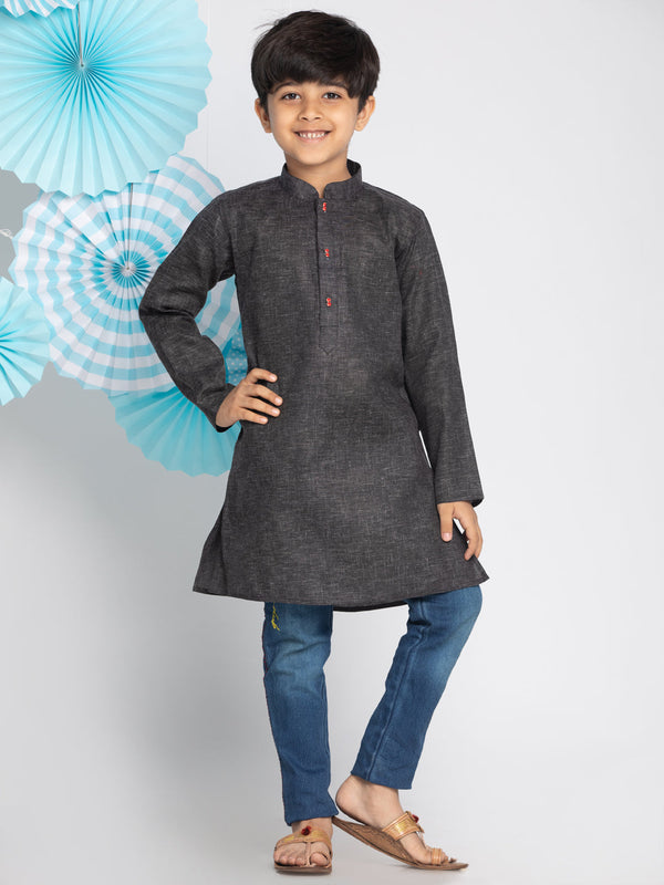 Jashvi Boys' Black Kurta