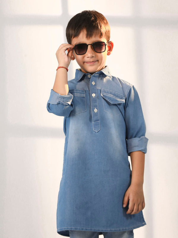 Jashvi Boys' Blue Kurta