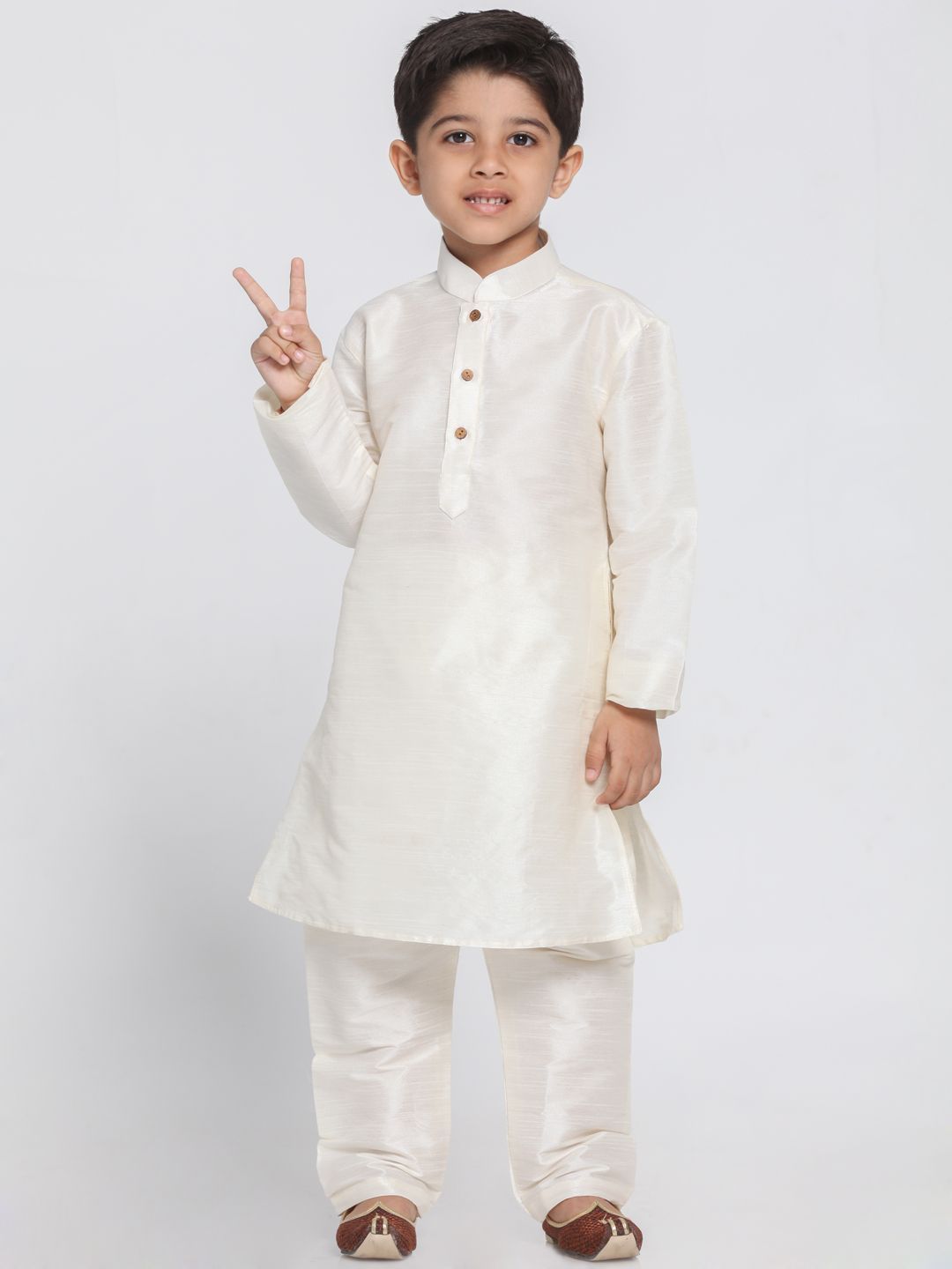 Cotton Silk Blend Kurta Pyjama Set for Boys - Vastramay Boys