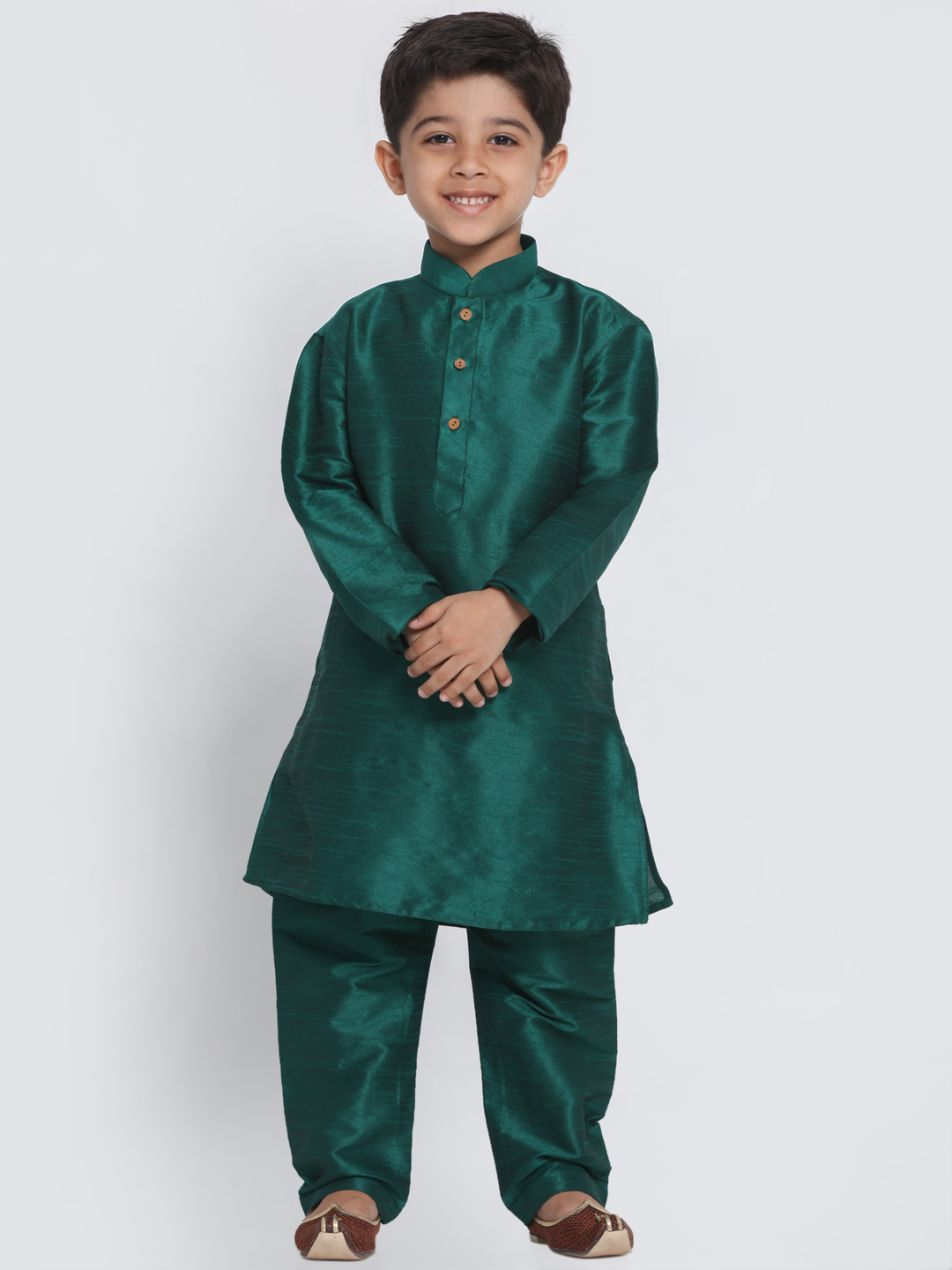 Cotton Silk Blend Kurta Pyjama Set for Boys - Vastramay Boys