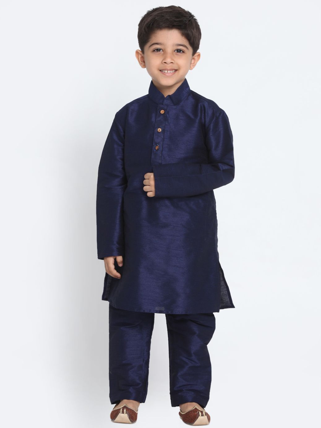 Cotton Silk Blend Kurta Pyjama Set for Boys - Vastramay Boys