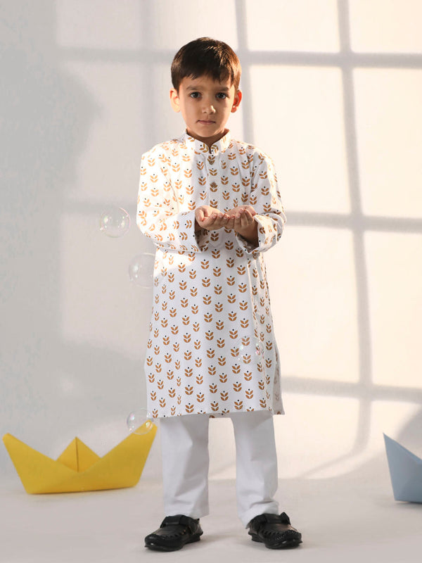 Jashvi Boys' White Kurta