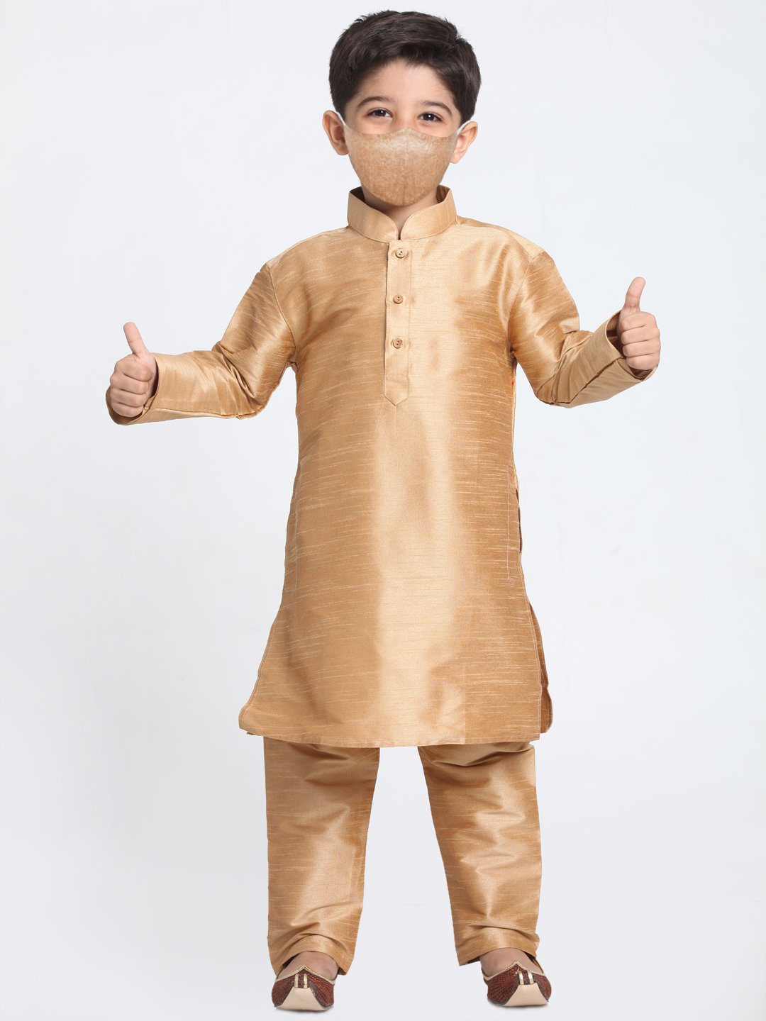 Cotton Silk Blend Kurta Pyjama Set for Boys - Vastramay Boys