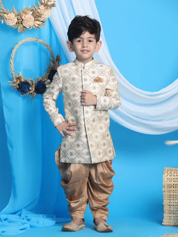 Jashvi Boys Gold Sherwani Set