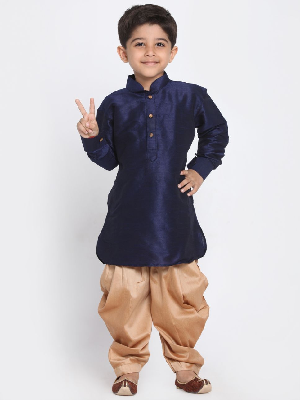 Cotton Silk Blend Dhoti Kurta Set for Boys - Vastramay Boys