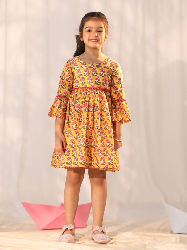 Jashvi Girls' Yellow Dress