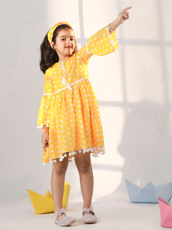 Jashvi Girls' Yellow Dress