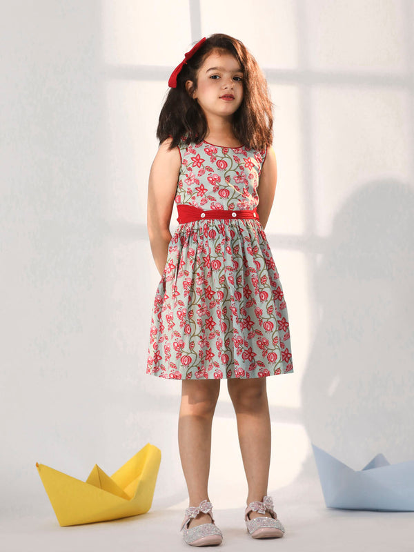 Jashvi Girls' Aqua Dress