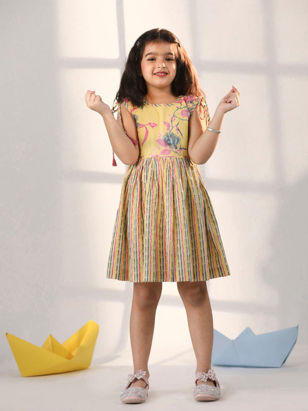 Jashvi Girls' Yellow Dress