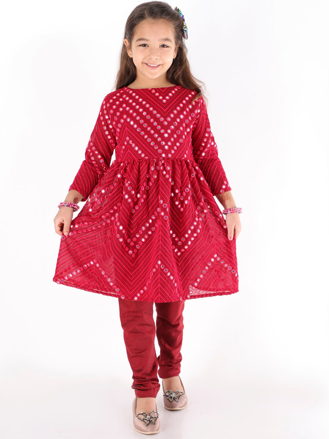 Georgette Kurta & Churidar Set for Girls - Vastramay Girls