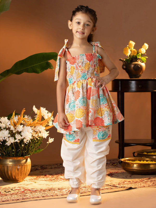 Jashvi Girls' Multicolour Kurta And Patiala