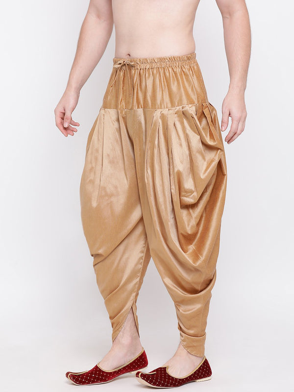 Jashvi Men's Rose Gold Solid Dhoti Pant