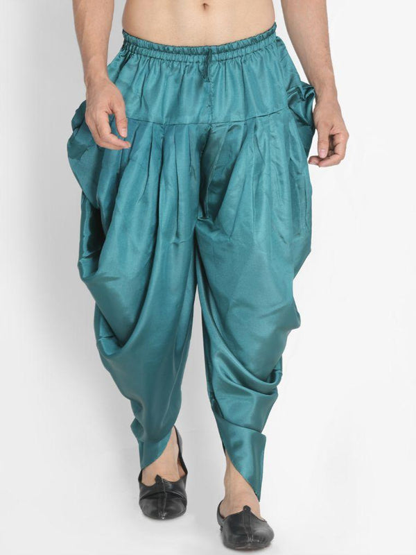 Men's Green Silk Blend Dhoti - Vastramay