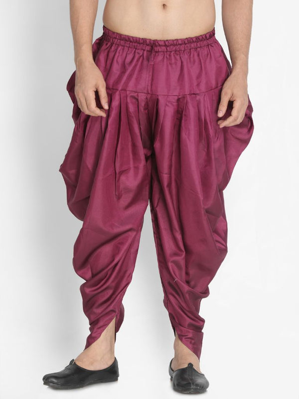 Men's Purple Silk Blend Dhoti - Vastramay