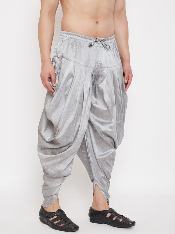 Men's Grey Cowl Dhoti - Vastramay