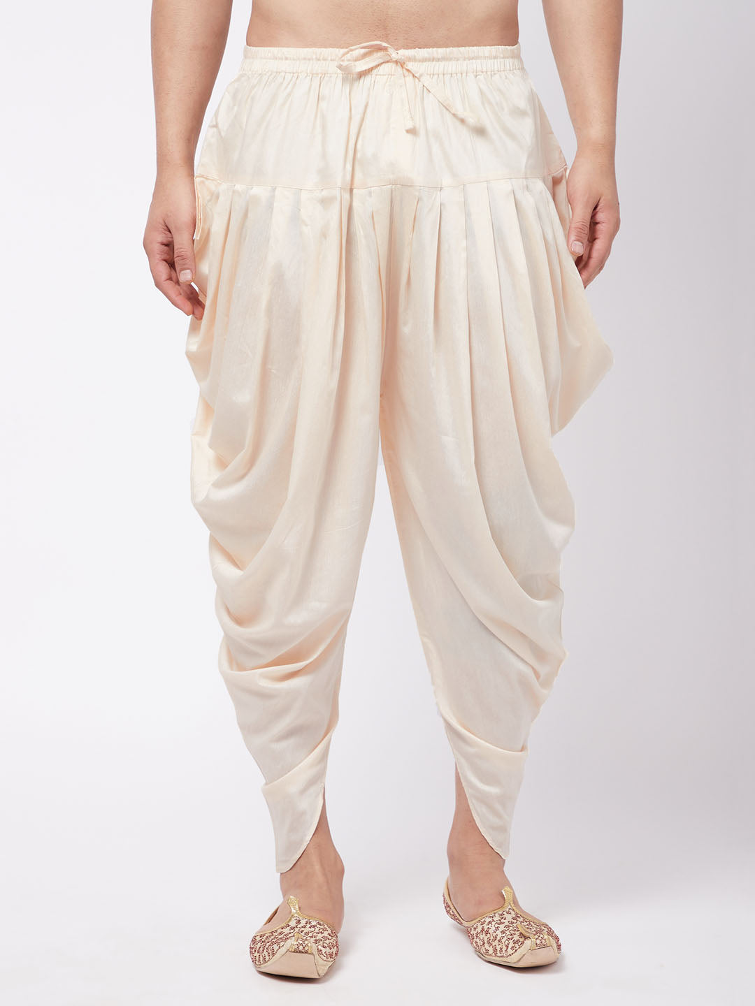 Men's Cream Cowl Dhoti - Vastramay