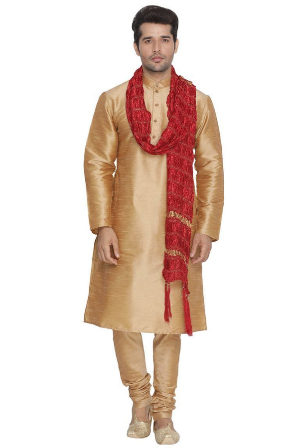 Men's Maroon Viscose Dupatta - Vastramay