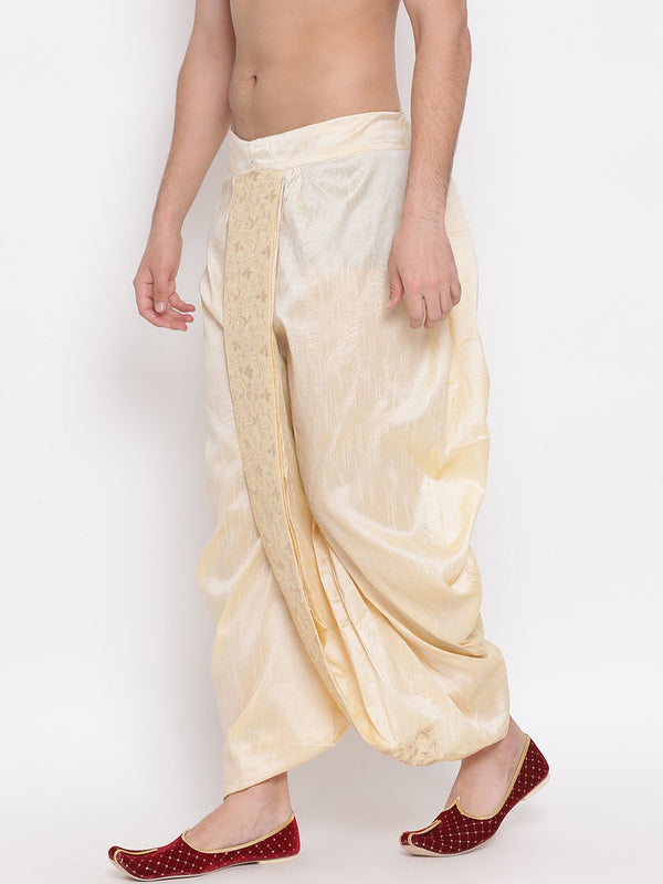 Jashvi Men's Gold Embroidered Dhoti Pant