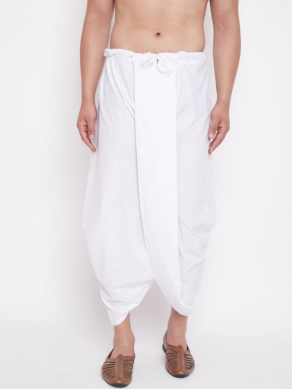 Jashvi Men's White Traditional Dhoti