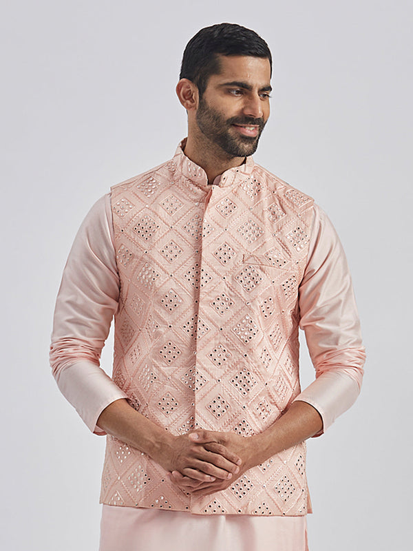 Jashvi Men's Pink - Nehru Jacket