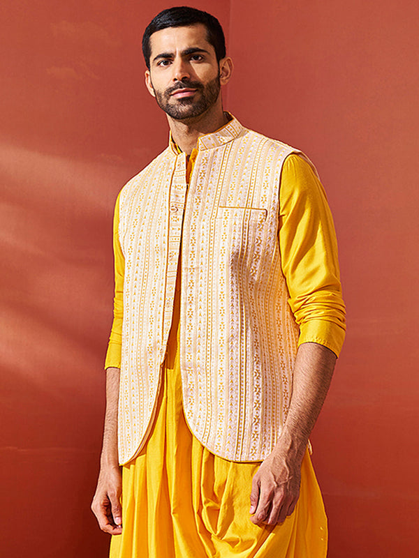 Jashvi Men's Yellow - Nehru Jacket