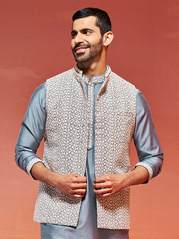 Jashvi Men's Grey - Nehru Jacket