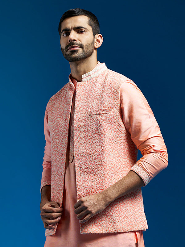 Jashvi Men's Pink - Nehru Jacket