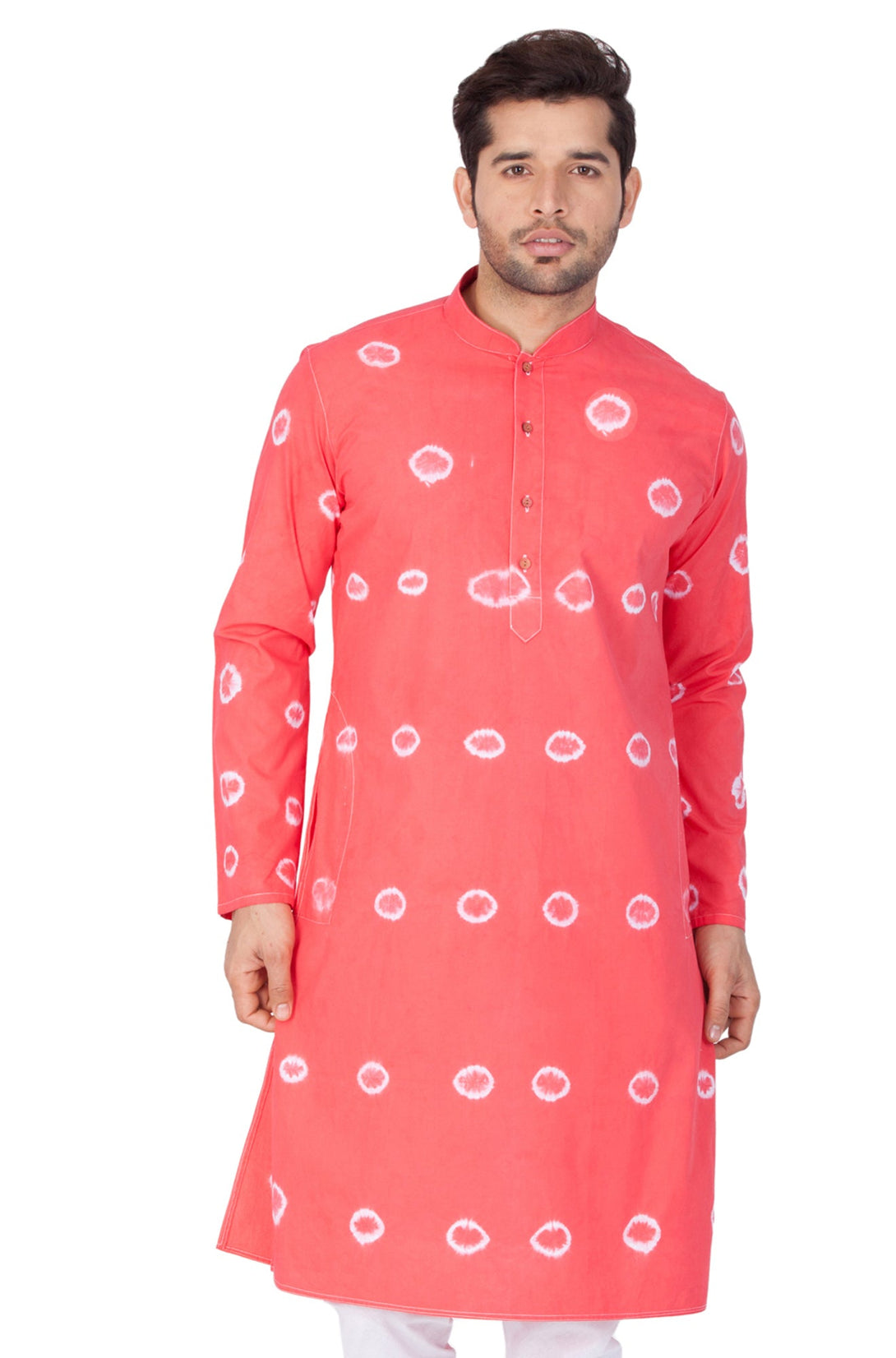 Men's Pink Cotton Kurta