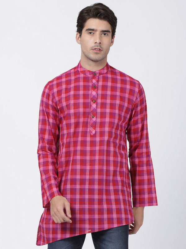 Men's Purple Pure Cotton Kurta - Vastramay