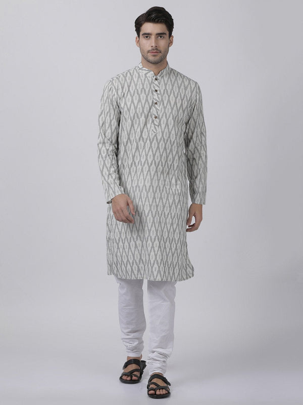 Men's White Pure Cotton Kurta and Pyjama Set - Vastramay